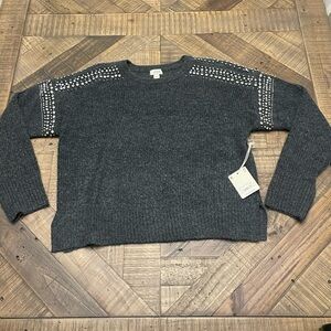 a.n.a Charcoal Studded Women's Sweater